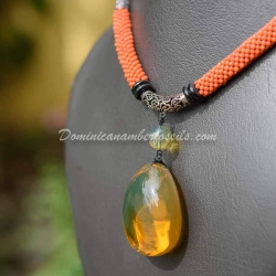 Crystal Clear Honey Green Pendant 10