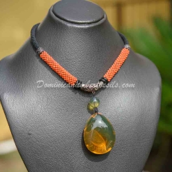 Crystal Clear Honey Green Pendant 11