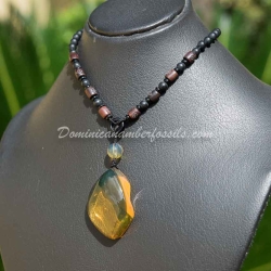 Dominican Amber Pendant With Diptera Fossil Inclusion  10