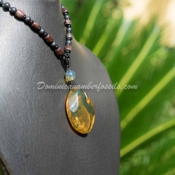 Dominican Amber Pendant With Diptera Fossil Inclusion  11