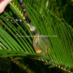 Dominican Amber Pendant With Diptera Fossil Inclusion 