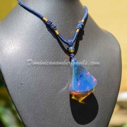 Dominican Amber Pendant With Green Spots 10
