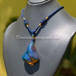 Dominican Amber Pendant With Green Spots 12