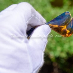 Dominican Amber Pendant With Green Spots 2