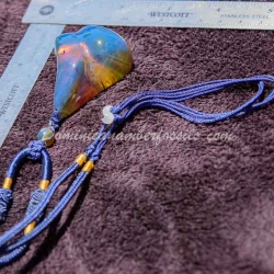 Dominican Amber Pendant With Green Spots 7