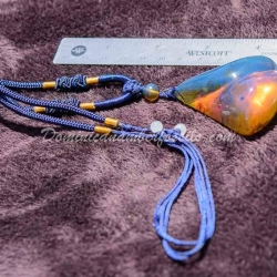 Dominican Amber Pendant With Green Spots 8