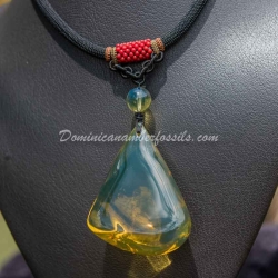 Dominican Bicolor Blue And Green Pendant 8
