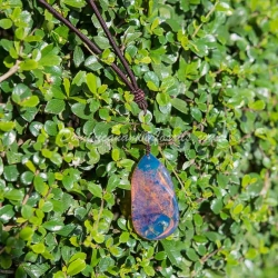 Dominican Blue Amber Pendant Half Polished 1