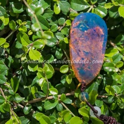 Dominican Blue Amber Pendant Half Polished 4