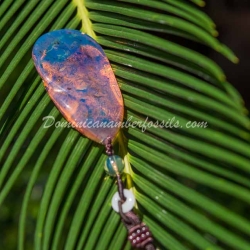 Dominican Blue Amber Pendant Half Polished 5