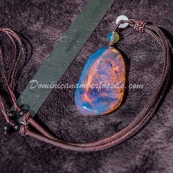 Dominican Blue Amber Pendant Half Polished 7