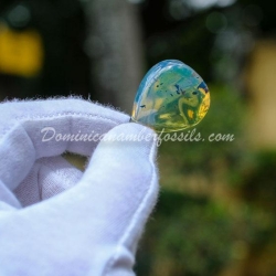 Electric Blue Amber Pendant Ultra Vivid Hue 6