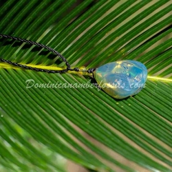 Electric Blue Amber Pendant Ultra Vivid Hue 7