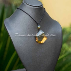 Faceted Dominican Amber Pendant 11