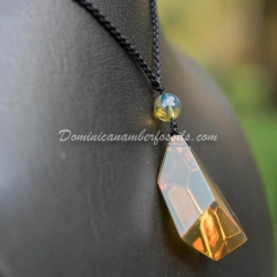 Faceted Dominican Amber Pendant 8