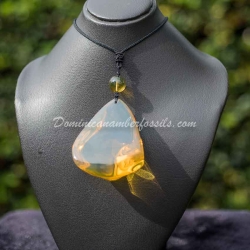 Genuine Bluish Green Dominican Amber Talisman 7