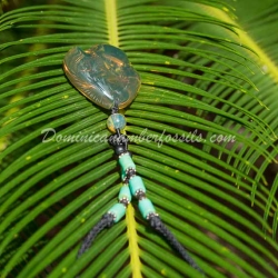 Gold Green Dominican Amber Pendant 4