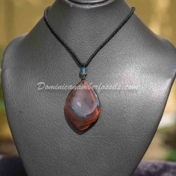Half Polished Bluish Green Pendant 11