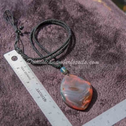 Half Polished Bluish Green Pendant 7