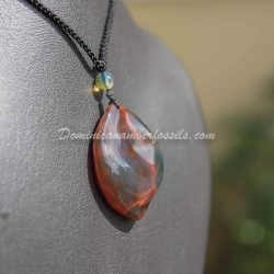 Half Polished Bluish Green Pendant 9