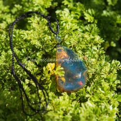 Large Blue Dominican Amber Pendant 2