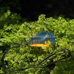 Large Blue Dominican Amber Pendant 3