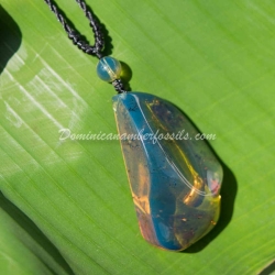 Large Blue Dominican Amber Pendant 4