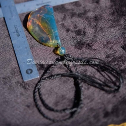 Large Blue Dominican Amber Pendant 7