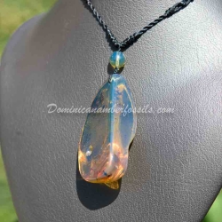 Large Blue Dominican Amber Pendant 9