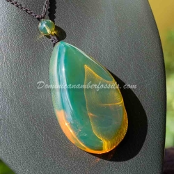 Large Green Amber Pendant From La Bucara 10