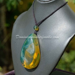 Large Green Amber Pendant From La Bucara 12