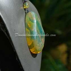 Large Green Amber Pendant From La Bucara 8
