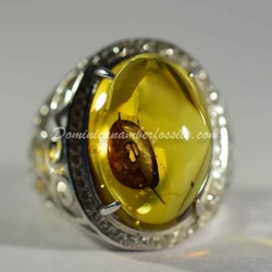 Leaf Inclusion On 925 Silver Ring 7