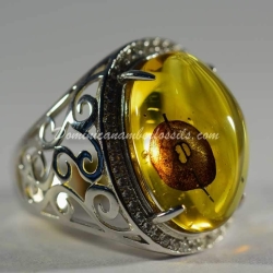 Leaf Inclusion On 925 Silver Ring 8