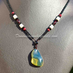 Lemon Bluish Green Amber Pendant 1