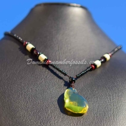 Lemon Bluish Green Amber Pendant 7