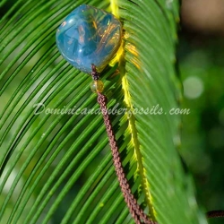 Navy Blue Amber Pendant 10
