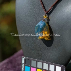 Navy Blue Amber Pendant 2
