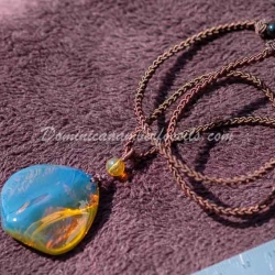 Navy Blue Amber Pendant 5