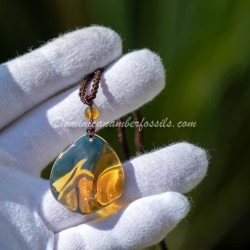 Navy Blue Amber Pendant 8