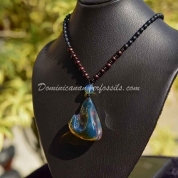 Original Dominican Blue Amber Pendant 10