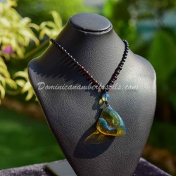 Original Dominican Blue Amber Pendant 11