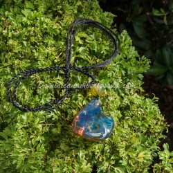Purple Blue Dominican Amber Pendant 1