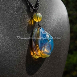 Purple Blue Dominican Amber Pendant 10