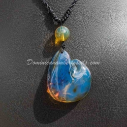 Purple Blue Dominican Amber Pendant 11