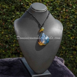 Purple Blue Dominican Amber Pendant 12
