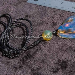 Purple Blue Dominican Amber Pendant 7