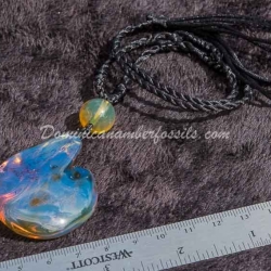 Purple Blue Dominican Amber Pendant 8