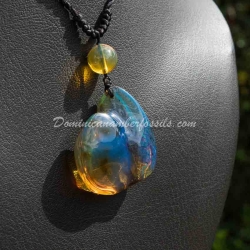 Purple Blue Dominican Amber Pendant 9