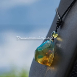 Sky Blue Amber Pendant 10